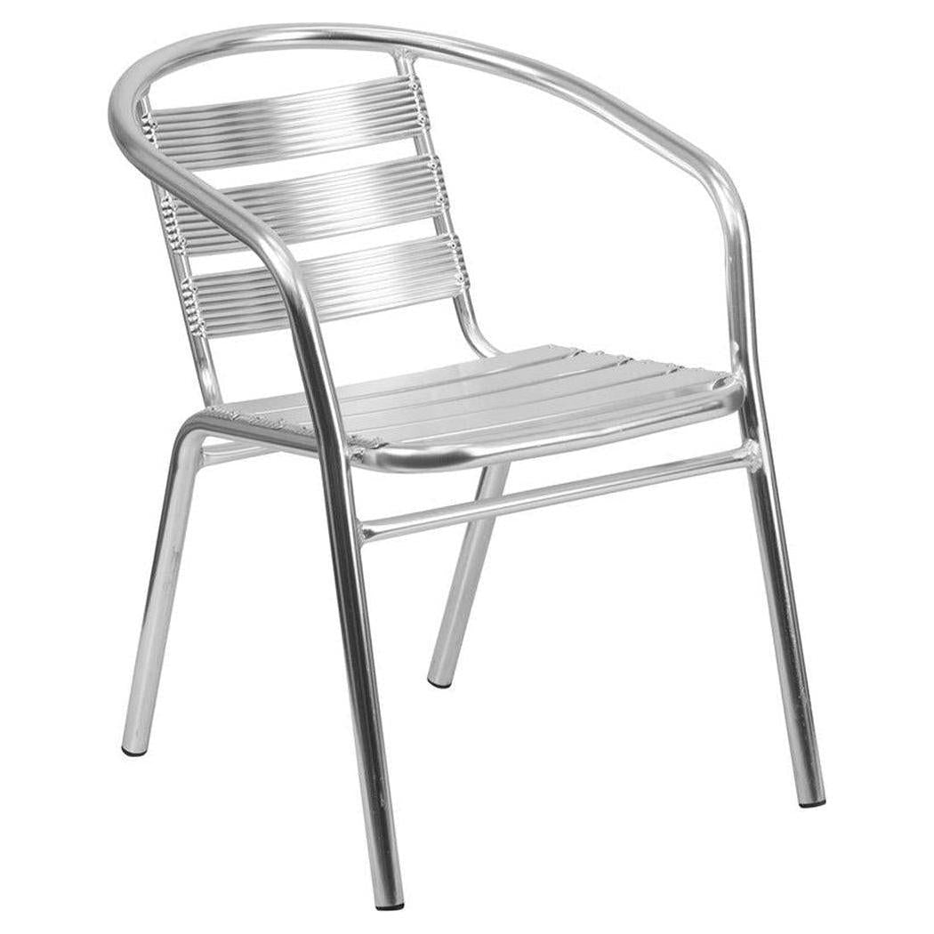 Aluminum Outdoor Stacking Arm Chair with Slats
