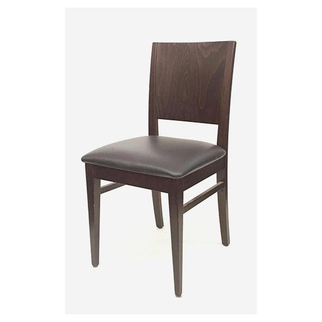 Custom Modern Solid Back Walnut European Beechwood Side Chair