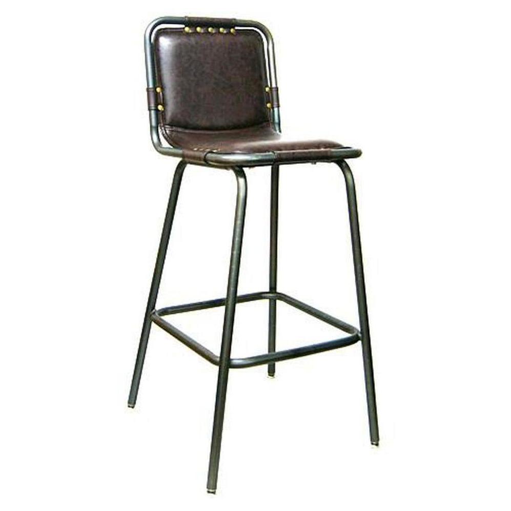 Metal Bar Stool w/Vinyl Seat