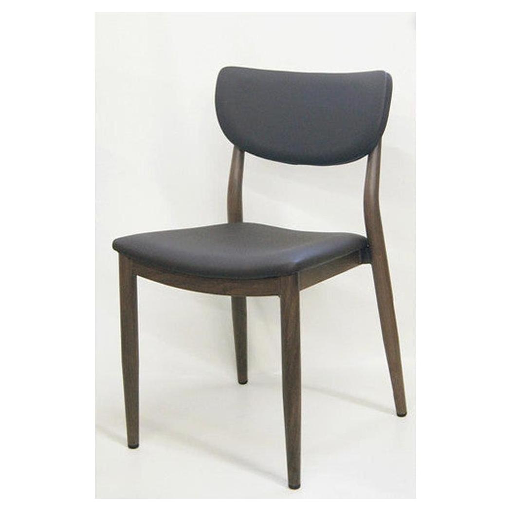 Modern Upholstered Side Chair with Walnut Frame