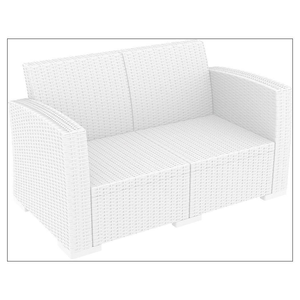 Monaco Outdoor Resin Patio Loveseat with Cushion
