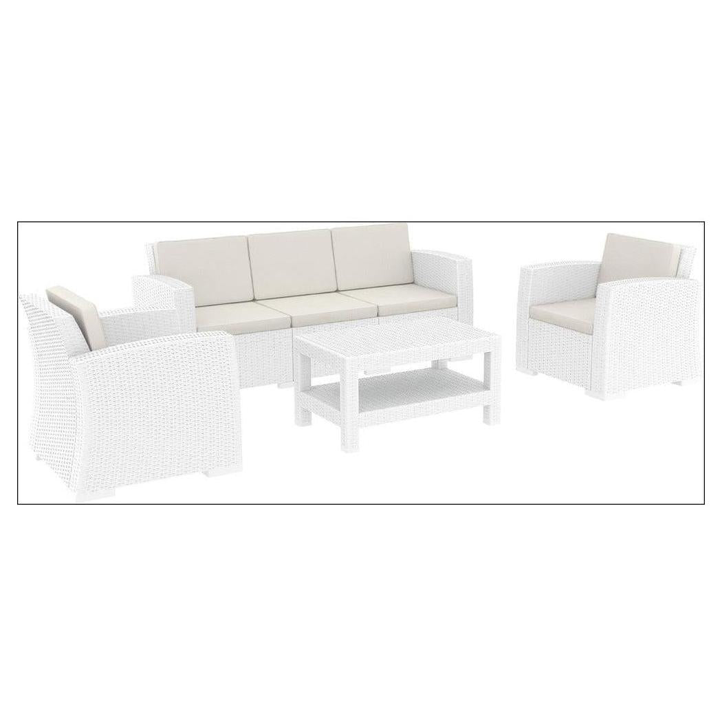 Monaco Outdoor Resin Patio Seating Set 5 person 4 piece with Cushion