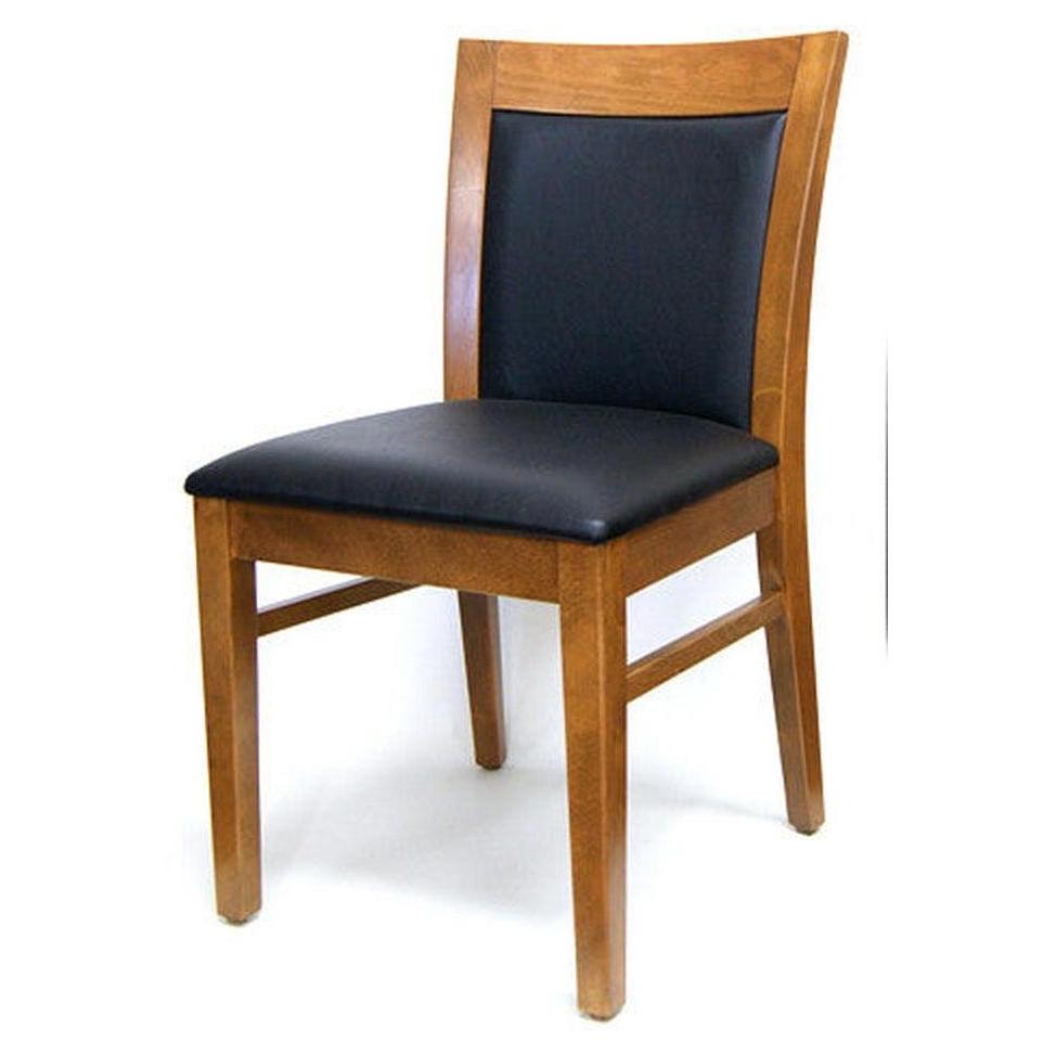 Rustic Oak Upholstered European Solid Beechwood Side Chair