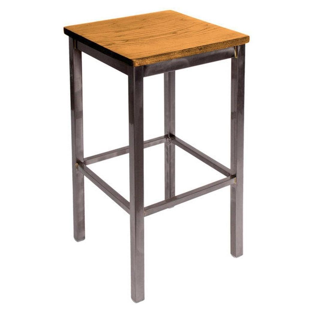 Trent Backless Square Barstool - Clear Coat Finish