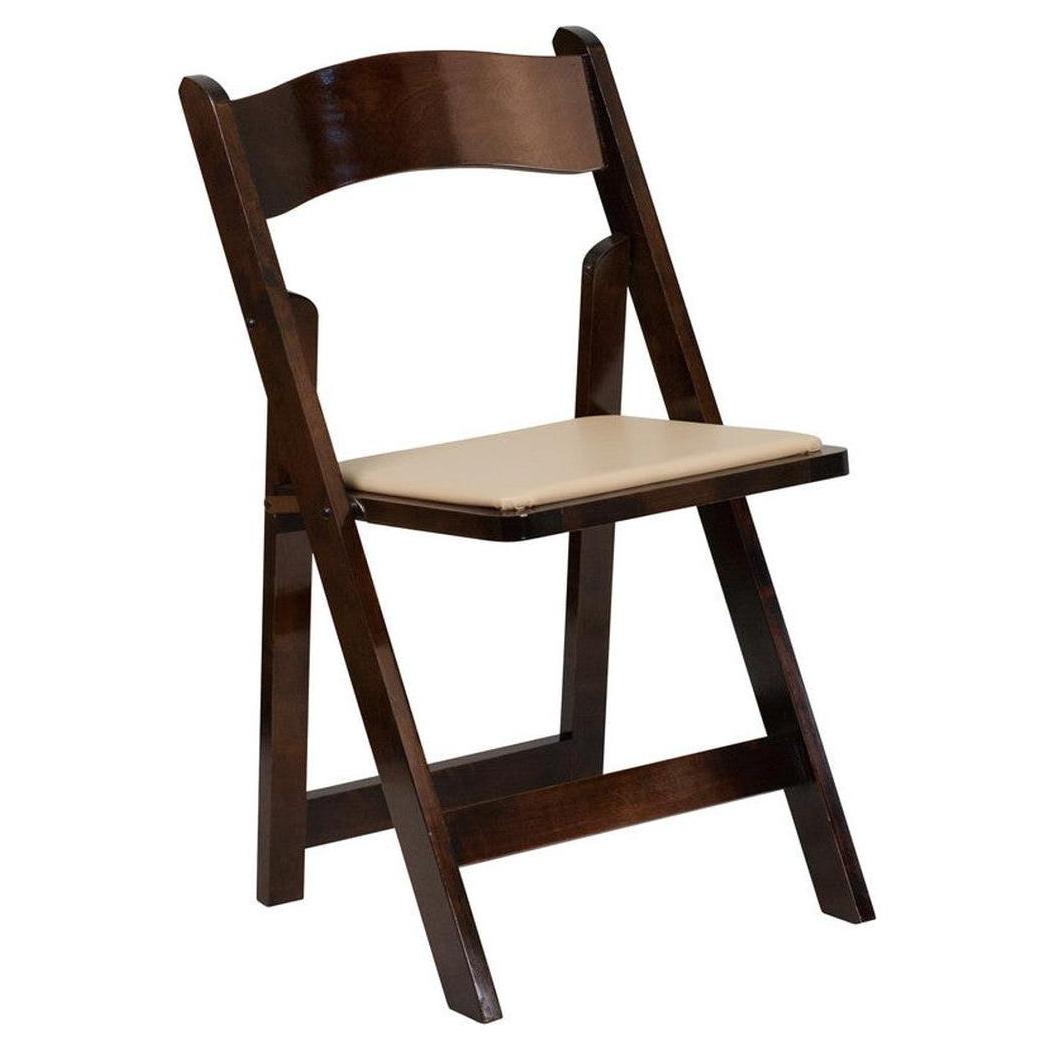 Wood Folding Chair with Vinyl Padded Seat